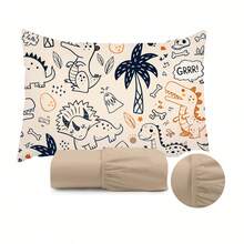Children's Single Bed Sheet Set, Micropercal, 2 Pieces, Children's Bedding Set With Exclusive Printed Pillowcase - 迪諾 - 查看 1