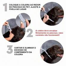Coleira Para Cachorro e Gato Combate Pulgas, Carrapatos,  Piolhos e da Leishmaniose COR CINZA - CINZA para cachorro (68cm) - Visão 4