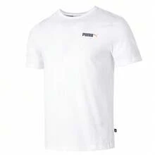 Puma ESS No. 2 Logo 图案T恤，男士运动服，跑步健身训练透气短袖时尚T恤，692485-02 - 白色 - 查看 1