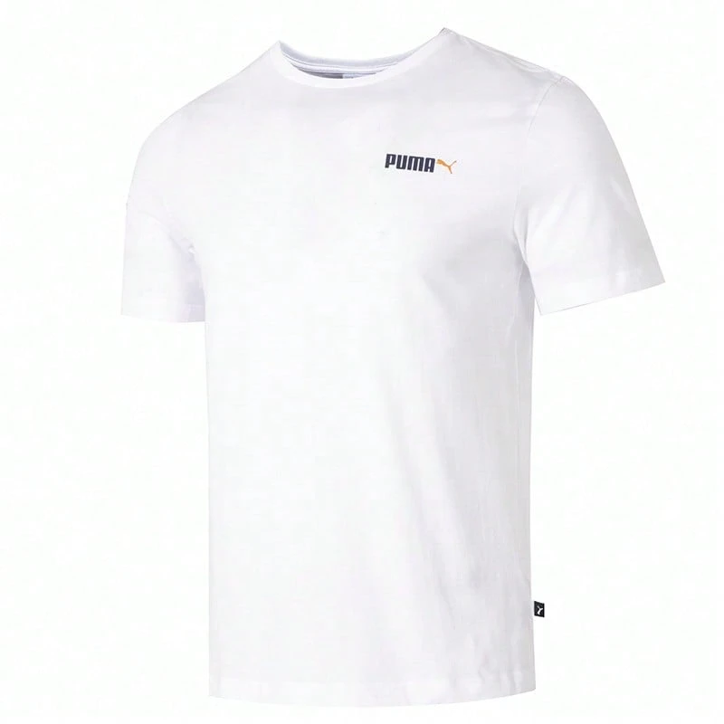 Puma ESS No. 2 Logo 图案T恤，男士运动服，跑步健身训练透气短袖时尚T恤，692485-02 - 白色 - 查看 1