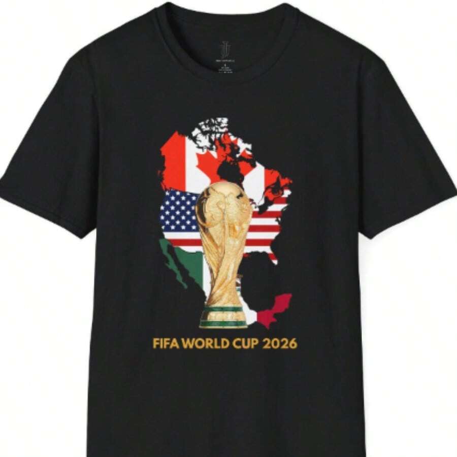 FIFAs Worlds Cups 2026 T-Shirt, Unisex Softstyle, USA Canada Mexico - màu đen - Xem 1