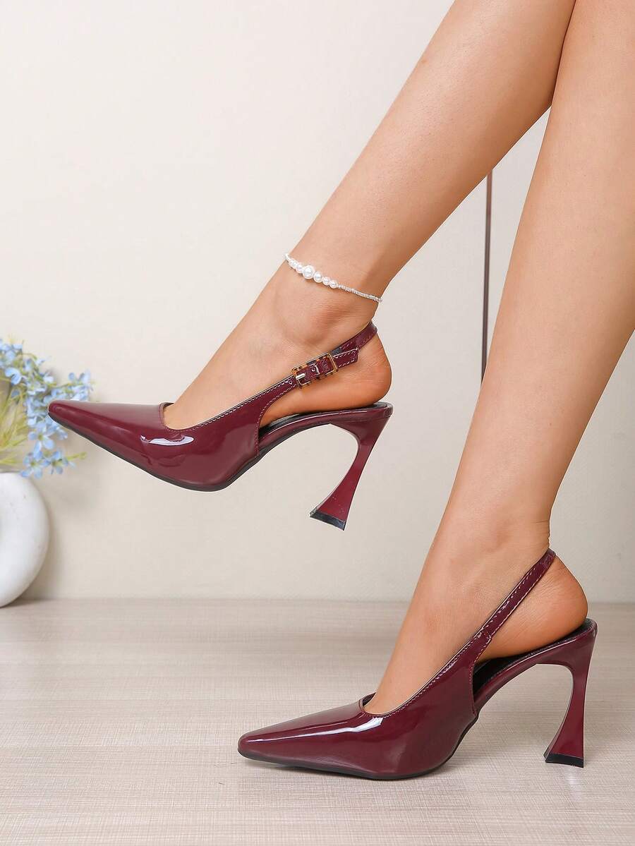 新款优雅时尚高端简约精致女士高跟鞋 - 熱烈紅色 - 查看 1