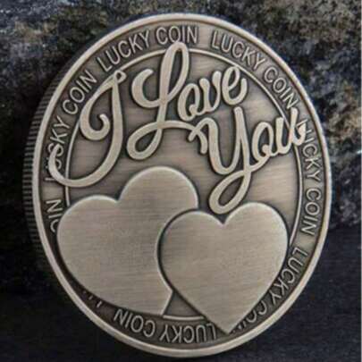 1/3pcs Romantic Lucky Love Coin, Perfect Choice For Valentine's Day And Birthday! Commemorative Coin, Double-Sided Badge, Collectible Gift, Creative Gift For Men And Women