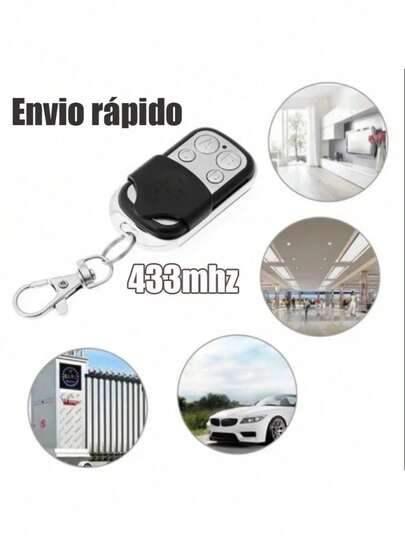 Controle Remoto Universal para Portão Elétrico Eletrônico Garagem com Chaveiro 433mhz 4 Botões