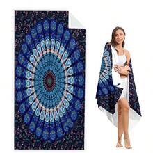 1 件波西米亚风图案沙滩巾，高品质大浴巾，加厚超细纤维毛巾，夏季沙滩巾，草地垫，瑜伽垫，适用于游泳池、露营、旅行，沙滩巾披肩，海边浴巾，大披肩，数码印花方形大浴巾 - A - 查看 1