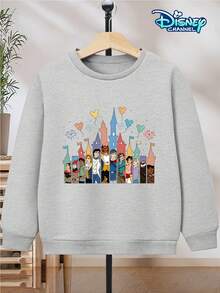 Boys' Crew Neck Pullover Sweatshirt, Suitable For Spring, Autumn, And Winter, For Children Aged 5-12. Gray, Loose And Comfortable Fit. Front Features A Collection Of Disney Prince Prints, Including Classic Prince Images With Colorful Castles, Balloons, And Fireworks. Back Features A Disney Prince Photo-Style Print, Including Prince Charles, Prince Philip, Aladdin, John Smith, Adam, Hercules, Flynn Ryder, Christopher, Peter Pan, And Other Characters, Decorated With Colorful Mickey Mouse Balloons. Officially Licensed Disney Design. Skin-Friendly And Breathable Fabric. Can Be Paired With Jeans, Sweatpants, Or Casual Shorts For Various Styles. Suitable For School, Weekend Outings, Family Gatherings, Disneyland Visits, Birthday Parties, And More. Eye-Catching Cartoon Theme Design, A Must-Have For Back-To-School Season. Machine Washable And Durable. Fits All Body Types. A Versatile And Practical Children's Top. - 淺灰色 - 查看 3