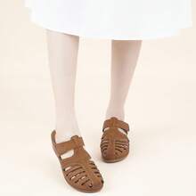 Ecetana Summer Outdoor Wedge Slippers For Women,Women's Retro Brown Sandals- Super Breathable, Stylish Closed Toe Cut-Out Design With Arch Support.Women Comfortable Wedge Sandals,Perforated Closed Toe Slip On Sandals, Effortless Slip-On, Perfect For Match With Dress And Casual Outdoor - Nâu 2018 - Xem 6