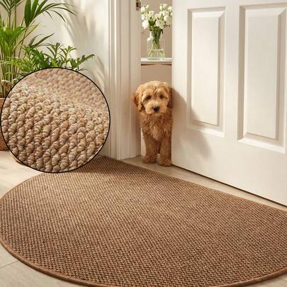 1pc Nordic Style Brown Pineapple Pattern Doormat | Semi-Circular Warm Earth-Tone Brown, For Indoor And Outdoor Use, Practical Luxury Home Decor Carpet, Easy To Clean Suitable For Semi-Circular Entrance, Washable Small Doormat.