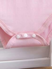 Pink Round Neck Short Sleeve Bodysuit I'm The Best Thing To Come Out Of 2026 Soft 100% Cotton Bodysuit, Easy-Care Snap Closure Outfit For, Perfect Mother's Day Or Birthday Gift For - Unisex Clothing - 粉色 - 查看 4