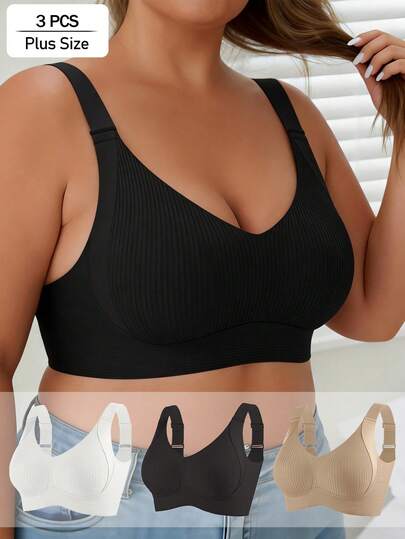 3 pezzi Set di reggiseni senza cuciture e traspiranti di EssElegance per donna, adatti per uso quotidiano