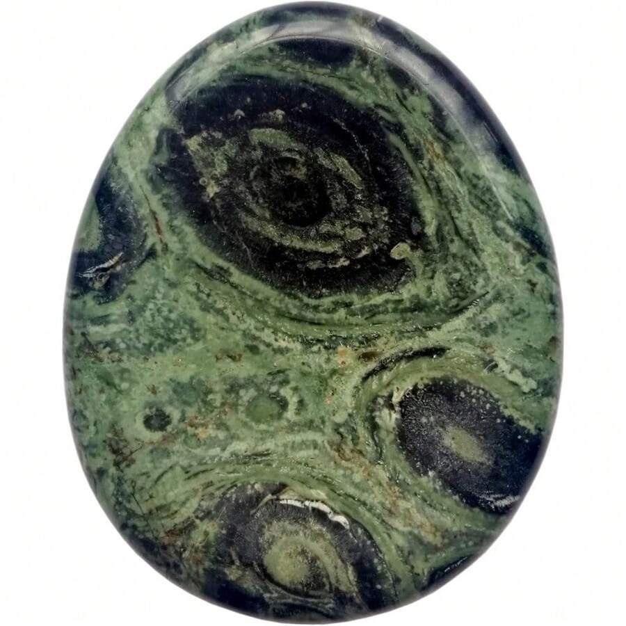 Hand Carved Natural African Bloodstone Thumb Worry Stone, Heart Chakra Crystal For Anxiety Stress Relief Meditation Relaxation Healing Gemstone - 長老賈斯珀 - 查看 1
