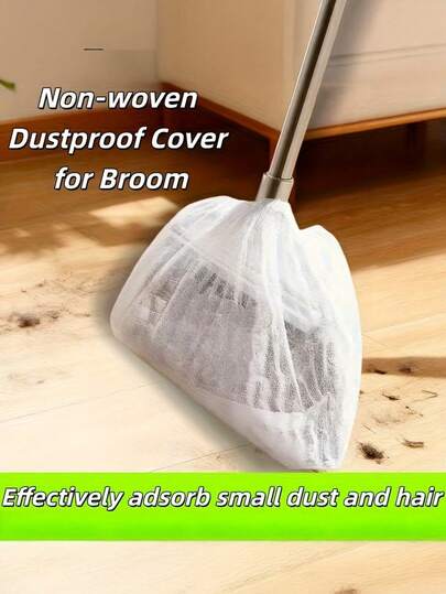 50/100pcs Reusable Anti-Static Dust Absorbing Paper, Prevents Hair Entanglement, Static Electricity Absorption, Avoids Mop Clogging, Made Of Non-Woven Fabric Broom Cover, Suitable For Office Floor