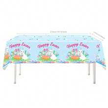 1pc/2pcs Easter Tablecloth With Rabbit And Egg Basket Pattern, Suitable For Easter Dinner And Spring Party - Multicolor - View 7
