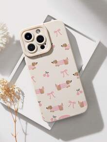 Ốp lưng điện thoại silicon mềm chống sốc hình chó Dachshund màu hồng nơ và quả anh đào, tương thích với iPhone 13/11/17/17Pro/16/14/15/15Pro/15 Plus/15 ProMax/7Plus/8Plus/X/Xs Max/Xr/11Pro/12Pro/13Pro/14Pro/12Mini/13Mini/11ProMax/12ProMax/13ProMax/14ProMax/14Plus/17Pro Max/17Air/6/6S Plus/7/8/16Pro/16Plus/16ProMax/Se2/17ProMax và Galaxy. Quà sinh nhật mùa xuân cho A54/A14/A12/A13/A15/A32/A33/A24/A52S/S20/S21/S22/S23/S24/S23Plus/S24Ultra/S25/A15/A33/A23 - Nhiều màu - Xem 2