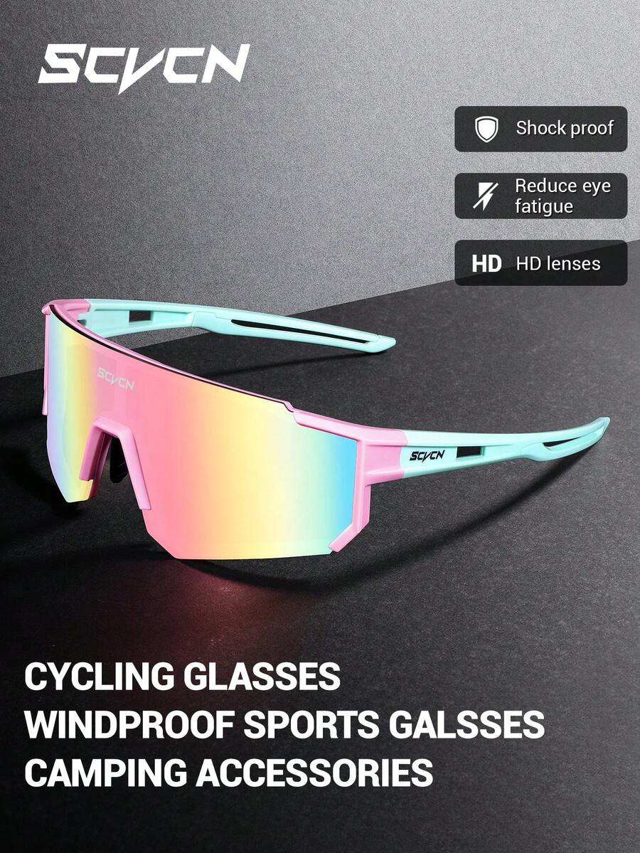 SCVCN Cycling Sports Glasses, Unisex Mountain Bike Road Bike Racing Glasses, Outdoor Golf Glasses, Fishing Hiking Camping Travel Photography Accessories