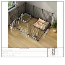 Assembled Pet Fence With Gate Lock, Indoor Small Dog/Cat Barrier, Home Use - Multicolor - View 14