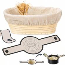 Round And Oval Proofing Baskets With Liners, Baking Tools For Sourdough Bread Making And Fermentation - Multicolor - View 14
