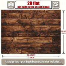 1 Piece Brown Wood Grain 2D Flat, Rustic Wooden Board Background Wall Decor, Suitable, Winter, Autumn Parties, Wooden Texture Photo Props, Polyester Decorations - Nhiều màu - Xem 2