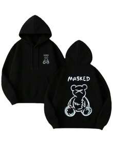 Men's Graphic Hoodie Cartoon Print Streetwear Style  Lined Men Everyday Wear Essentials Hoodie Hoodie Women Sweatshirts Women Hoodies Men's Hoodie Sweatshirts Men Essentials Fear - 黑色 - 查看 5