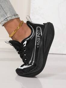 Men's Sports Shoes, Running Shoes, Casual Walking Shoes, Unisex Couples Style, Mesh Breathable, High Elastic Outsole - Black - View 4