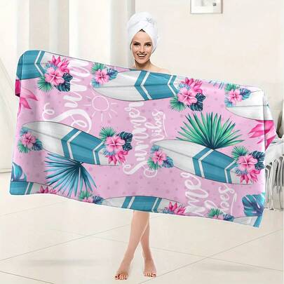 1 chiếc khăn tắm/khăn đi biển chất lượng cao, in họa tiết hoa, làm từ chất liệu microfiber nhanh khô, nhẹ và mềm mại. Một vật dụng thiết yếu trong phòng tắm và không thể thiếu trong cuộc sống gia đình. Hoàn hảo cho phòng tắm, bơi lội, cắm trại, phòng tập thể dục, du lịch và yoga - người bạn đồng hành lý tưởng khi đi du lịch và khăn tập gym.