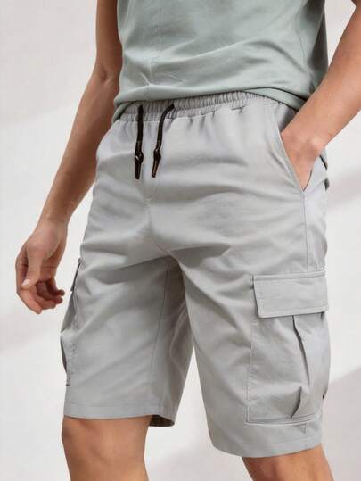 Driftmere 经典工装短裤设计，男士休闲多口袋抽绳腰部工装短裤，非常适合夏季户外穿着，百慕大短裤