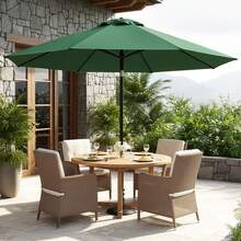Garden Parasol Cover, Heavy-Duty 600D Oxford Fabric With PVC Coating, Fits 2.5m Umbrellas, Full-Length Zip & Adjustable Drawstring For All-Weather Protection - Green - View 4