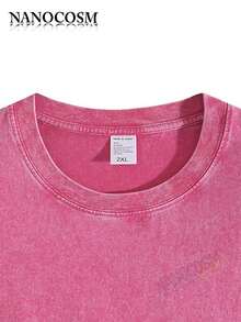 1PCSMen's Oversized T-Shirts, Washing Hip-Hop, Frank Channel, Orange, Ocean, Blonde, Hip-Hop, Fashionable Street Clothes, Retro.-Premium Cotton Graphic Printed Round Neck T-Shirts-365T - 粉色 - 查看 3