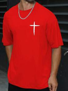 Manfinity Homme Men's Graphic Print T-Shirt - Red - View 1