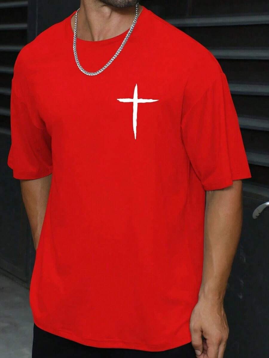 Manfinity Homme Men's Graphic Print T-Shirt - Red - View 1