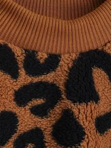 1pc Leopard Print Thermal Lined Pet Sweatshirt, Warm Winter Clothes For  And Cats - Multicolor - View 5