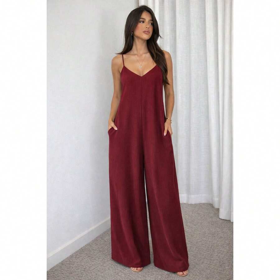 Duna Long Jumpsuit With Wide Legs - Màu Tím - Xem 1
