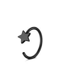 Aro de nariz en forma de estrella de acero inoxidable - Aro de cartílago y pendiente de labio para piercing de nariz, joyería corporal para hélix, trago de la oreja - Estrella - Ver 3