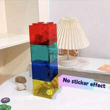 2026年爆款透明积木存钱罐 - 创意新颖的青少年硬币储蓄盒 - DIY亚克力硬币储蓄罐 - 生日/节日/愚人节礼物 - 彩色 - 查看 5