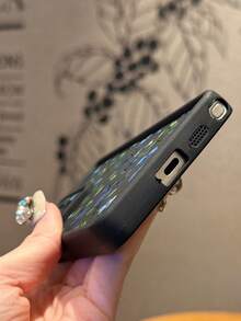 Flower 1pc Blue Floral Pattern Shockproof Silicone Full Coverage Soft Protective Phone Case, Suitable For Android Galaxy A55/A15/S21, S22, S23 FE, S24 Plus, 25 Ultra, SMART 8 Pro, Honor, One Plus, International Version,  Not The Domestic Version - Black - View 8