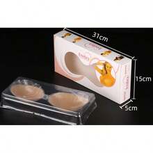 1 Pair Of Silicone Bras, Bra, Strapless Silicone Bra, Women's Silicone Gathered Chest Patch, Popular Style,Wedding Bra, Nipple Patch, Breathable Waterproof Bra - 杏色 - 查看 11