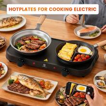 SUPERLEX 8-In-1Electric Stove, 2000W Induction Cooker Table, Portable Cooking Hot Plate, 5-Speed Temperature Control Portable Cooking Hot Plate, Heating Indicator Light, Overheating Protection. Suitable For All Cookers, Suitable For RV/Home/Camping/Apartment - UK Plug(220-240V) - View 6