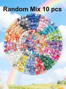 10/20/50/100/200/500 件紫色和蓝色大孔珠子，适用于珠宝制作、手工串珠和工艺 - 圆形、手工制作、色彩鲜艳、耐用、多用途配件，适用于独特的手链和项链设计 - 彩色 - 查看 17