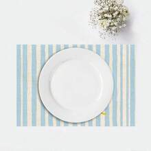 2/4/6pcs Blue & White Striped Fish Pattern Placemats, Size 12.5*16.5 Inches, Machine Washable Rectangular Tablemats, Suitable For Kitchen, Dining Room Decor, Holiday Celebration And Tabletop Decoration - Blue - View 5