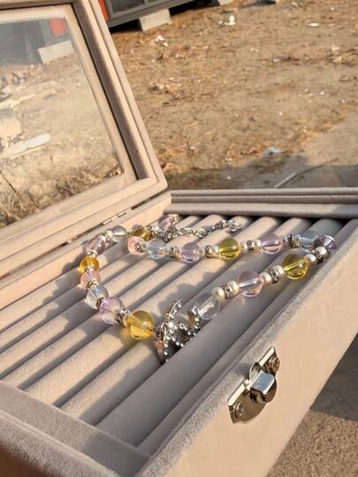 1pc Crystal Elegant & Fashionable Women Necklace, Suitable For Gift And Daily Wear