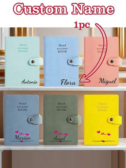 1pc Customized A7 Leather Notebook, Customizable Text, Name, Blessings, Multiple Customization Options, A7 Notebook 100 Pages, 4.33*3.14in, Memo Pad, Diary, Pocket Notebook, Word Notebook, Office Supplies, School Supplies, Business Travel Notebook, School Reward Gift, Party Favor, Gift For Friends