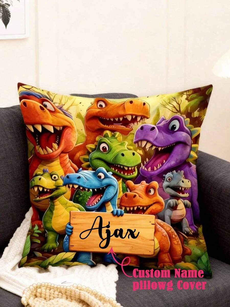 Customized Name Pillowcase - Personalized Throw Pillow Cover - Multicolor - View 1