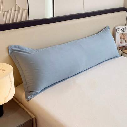 1pc Solid Color Soft & Decorative Pillowcase, Couple Pillow Cover, Double Pillow Sham, Plain Long Pillow Protector, Multi-Size, Suitable For Home, Hotel, Vacation, Zipper Closure, No Insert, Removable, Machine Washable, Easy To Carry