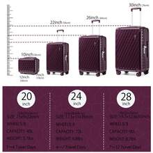 Somago Spinner Travel Luggage Sets With Baby Diaper Backpack Hardside PC+ABS Lightweight Suitcases With TSA Lock YKK Zippers Corner Protection For Business Travel - Jun Ware Purple - View 3