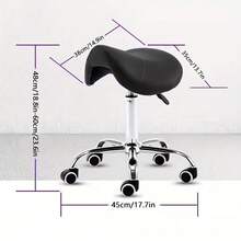 Silla Multifuncional para Uso Profesional en Salud y Belleza – Asiento Saddle Cómodo, Giro 360°, Altura Regulable y Tapizado en Cuero Sintético Fácil de Desinfectar Taburete Profesional para Salones de Belleza y Clínicas Médicas – Diseño Minimalista, Fácil de Limpiar, Altura Personalizable y Excelente Estabilidad en Superficies Lisas - Negro - Ver 6