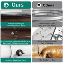 LIZHOUMIL Round Metal Raised Garden Bed 2x1ft Galvanized Planter Box Rust Proof Outdoor Planting Bed With  Rubber Edge For Vegetable Flower Garden Easy Assembly - 木色 3 - 查看 2