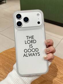 1 ốp lưng điện thoại in khẩu hiệu "CHÚA LUÔN TỐT LÀNH", chất liệu TPU mờ bán trong suốt, chống sốc, thiết kế theo tinh thần Cơ đốc giáo, bề mặt mềm mại, tương thích với iPhone 11/12/13/14/15/16/16 Plus/17/17 Pro/17 Pro Max và Galaxy S24 Ultra/S25 Ultra/A16/A17, thích hợp làm quà tặng cho người theo đạo Cơ đốc, quà sinh nhật, quà kỷ niệm và sử dụng hàng ngày. - trắng - Xem 5