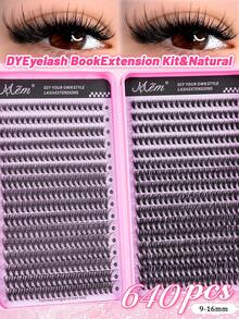 MEM 640/576片D型分段式假睫毛，DIY化妆必备，大容量，柔软自然，新手友好，蓬松单根睫毛，持久浓密，混合款式，适合新手和日常使用，适用于婚礼、派对、角色扮演和音乐节等场合。 - D - 查看 12