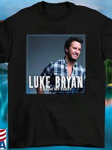 2026 Modern Version "Crash" Album Cover Print Cotton T-Shirt, Classic Fit Short Sleeve, Country Music Fan Casual Wear, Valentine's Day Gift - Black - View 1