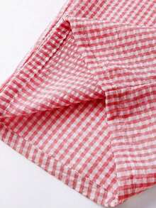 音乐节派对 | 大码提花针织喇叭裤 | 条纹喇叭裤，带抽绳腰带，春季款 - 紅色 - 查看 7